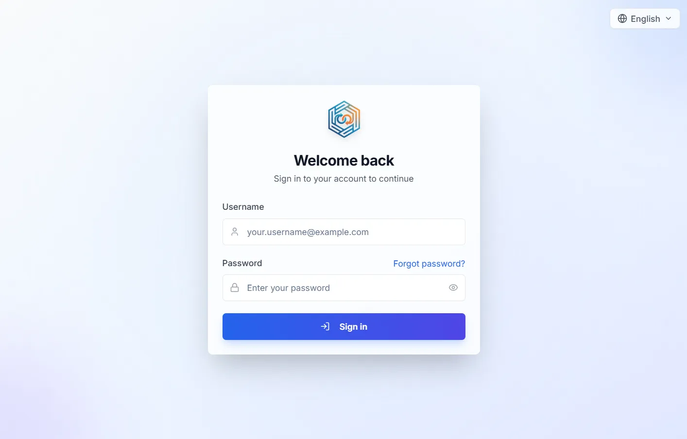 A branded portal sign-in page — the first screen your customers see